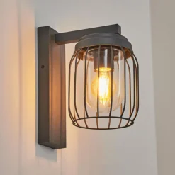 Lampes Vintages & Rétros-hofstein Applique murale d'extérieur Foothills Anthracite, 1 lumière