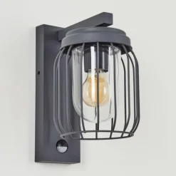 Lampes Vintages & Rétros-hofstein Applique murale d'extérieur Foothills Anthracite, 1 lumière, Détecteur de mouvement