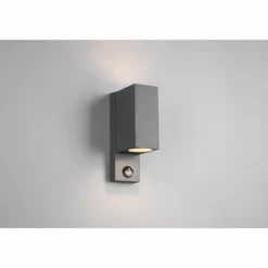 Luminaires Trio Applique murale d'extérieur Trio Roya Anthracite, 2 lumières, Détecteur de mouvement