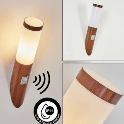 hofstein Applique murale d'extérieur Gaborone Brun, Couleur bois, 1 lumière, Détecteur de mouvement