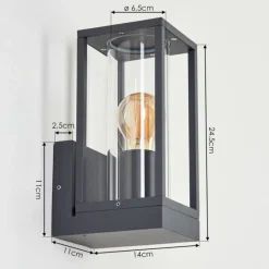 hofstein Applique murale d'extérieur Oiba Anthracite, 1 lumière
