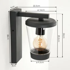 hofstein Applique murale d'extérieur Eloida Anthracite, 1 lumière