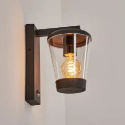 hofstein Applique murale d'extérieur Eloida Anthracite, 1 lumière, Détecteur de mouvement