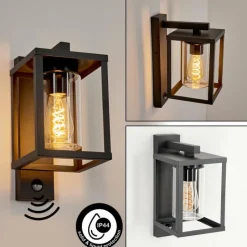 hofstein Applique murale d'extérieur Parkkola Anthracite, 1 lumière, Détecteur de mouvement