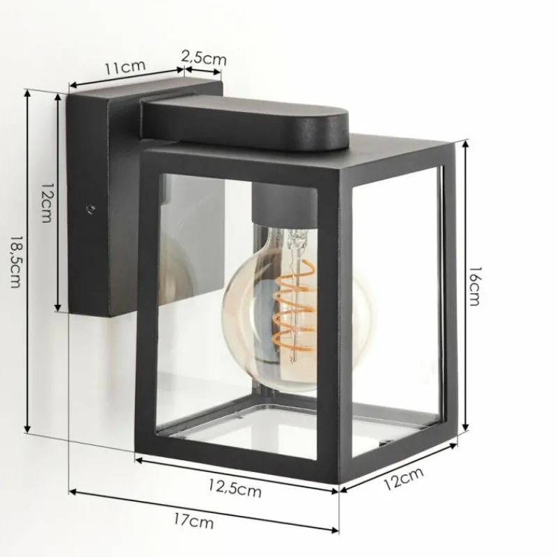 hofstein Applique murale d'extérieur Terioja Noir, 1 lumière