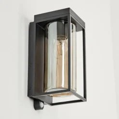 hofstein Applique murale d'extérieur Palanga LED Noir, 1 lumière, Détecteur de mouvement