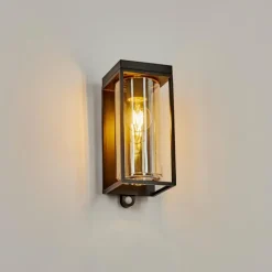 hofstein Applique murale d'extérieur Palanga LED Noir, 1 lumière, Détecteur de mouvement