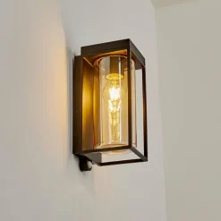 hofstein Applique murale d'extérieur Palanga LED Noir, 1 lumière, Détecteur de mouvement