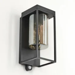 hofstein Applique murale d'extérieur Palanga LED Noir, 1 lumière, Détecteur de mouvement