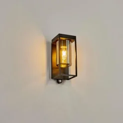 hofstein Applique murale d'extérieur Palanga LED Noir, 1 lumière, Détecteur de mouvement