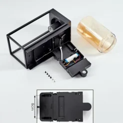 hofstein Applique murale d'extérieur Palanga LED Noir, 1 lumière, Détecteur de mouvement