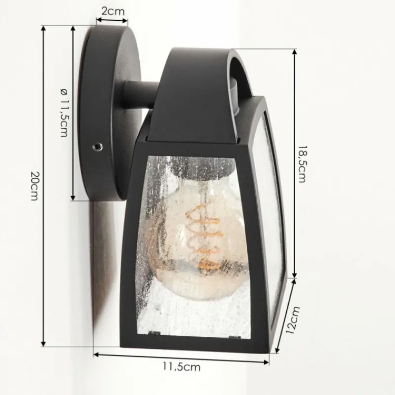 hofstein Applique murale d'extérieur Trosa Noir, 1 lumière