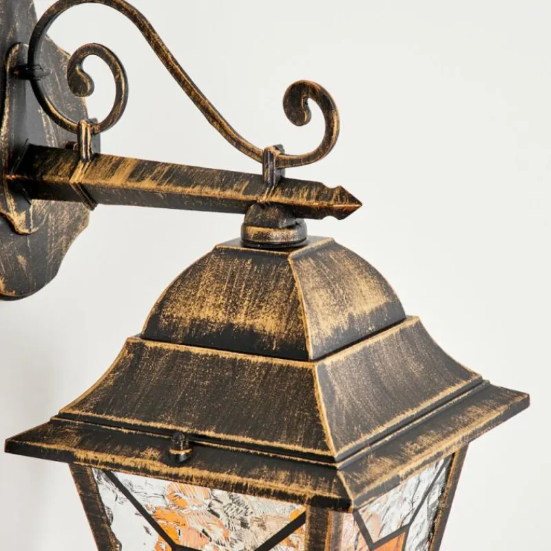 Luminaires Rustiques-hofstein Applique murale d'extérieur Halla Ancien, Or, Noir, 1 lumière