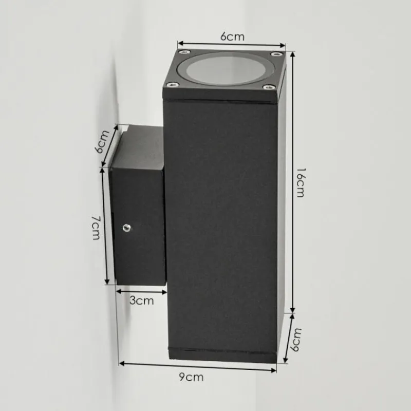 hofstein Applique murale d'extérieur Kastari Anthracite, 2 lumières