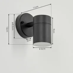 hofstein Applique murale d'extérieur Corneda Noir, 1 lumière