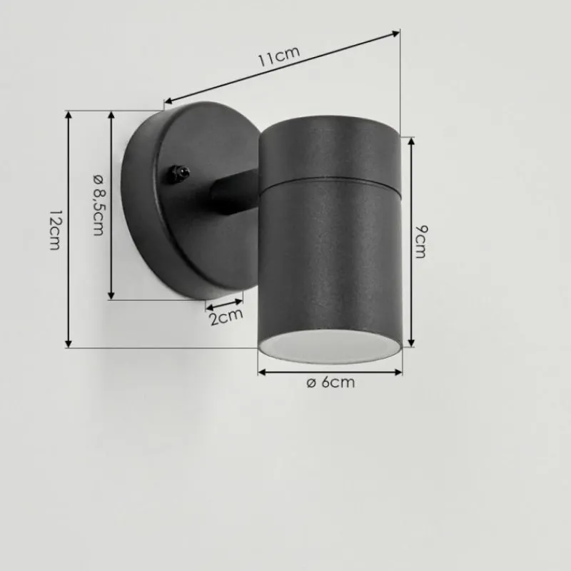 hofstein Applique murale d'extérieur Corneda Noir, 1 lumière