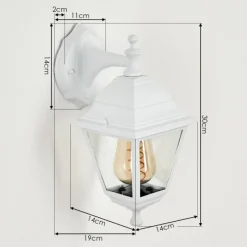 Luminaires Rustiques-hofstein Applique murale d'extérieur Halla Blanc, 1 lumière