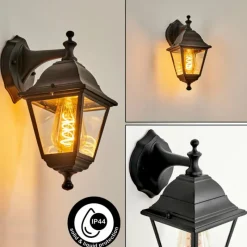 Luminaires Rustiques-hofstein Applique murale d'extérieur Halla Noir, 1 lumière