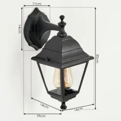 Luminaires Rustiques-hofstein Applique murale d'extérieur Halla Noir, 1 lumière