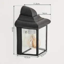 Lampes Vintages & Rétros-hofstein Applique murale d'extérieur Murto Noir, Blanc, 1 lumière