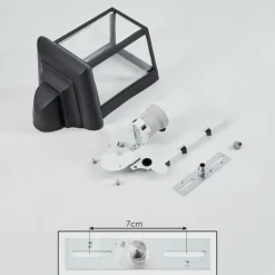 Lampes Vintages & Rétros-hofstein Applique murale d'extérieur Murto Noir, Blanc, 1 lumière