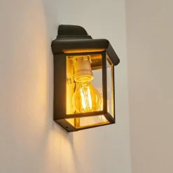 Lampes Vintages & Rétros-hofstein Applique murale d'extérieur Murto Noir, Blanc, 1 lumière