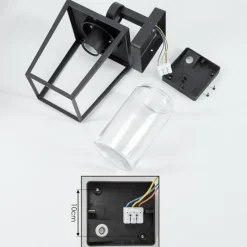 hofstein Applique murale d'extérieur Heinonen Noir, 1 lumière