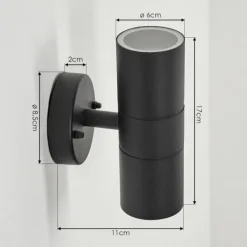 hofstein Applique murale d'extérieur Koila Noir, 2 lumières