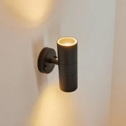 hofstein Applique murale d'extérieur Koila Noir, 2 lumières