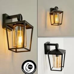 hofstein Applique murale d'extérieur Heinonen Noir, 1 lumière