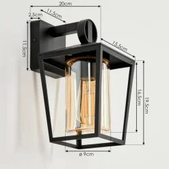 hofstein Applique murale d'extérieur Heinonen Noir, 1 lumière