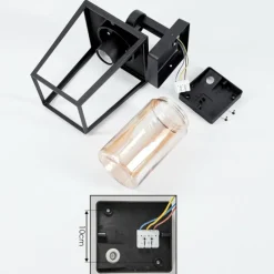 hofstein Applique murale d'extérieur Heinonen Noir, 1 lumière