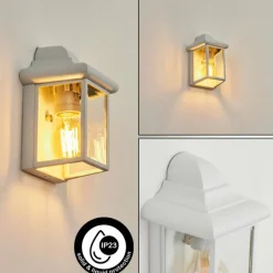 Lampes Vintages & Rétros-hofstein Applique murale d'extérieur Murto Blanc, 1 lumière