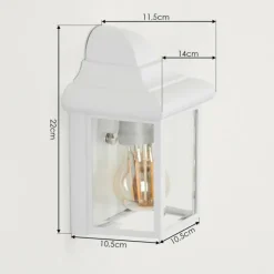 Lampes Vintages & Rétros-hofstein Applique murale d'extérieur Murto Blanc, 1 lumière