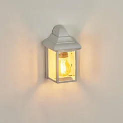 Lampes Vintages & Rétros-hofstein Applique murale d'extérieur Murto Blanc, 1 lumière