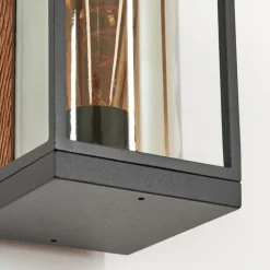 hofstein Applique murale d'extérieur Palanga Brun, Couleur bois, Noir, 1 lumière