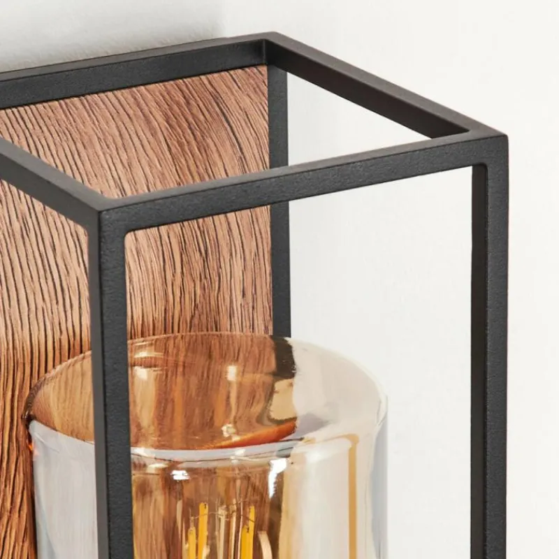 hofstein Applique murale d'extérieur Palanga Brun, Couleur bois, Noir, 1 lumière