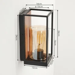 hofstein Applique murale d'extérieur Palanga Brun, Couleur bois, Noir, 1 lumière