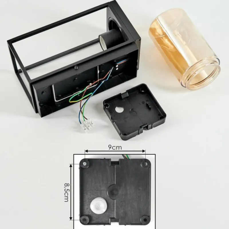 hofstein Applique murale d'extérieur Palanga Brun, Couleur bois, Noir, 1 lumière