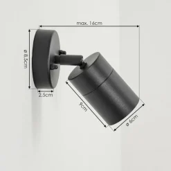 hofstein Applique murale d'extérieur Corneda Noir, 1 lumière