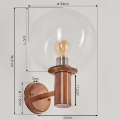 hofstein Applique murale d'extérieur Bubodefo Brun, Couleur bois, 1 lumière