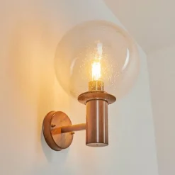 hofstein Applique murale d'extérieur Bubodefo Brun, Couleur bois, 1 lumière