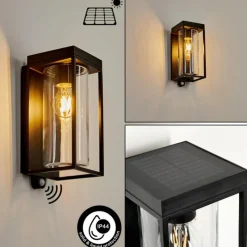 hofstein Applique murale d'extérieur Palanga LED Noir, 1 lumière, Détecteur de mouvement