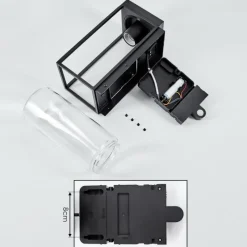 hofstein Applique murale d'extérieur Palanga LED Noir, 1 lumière, Détecteur de mouvement