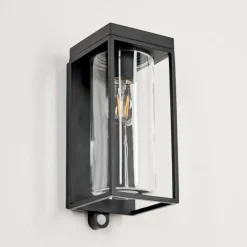 hofstein Applique murale d'extérieur Palanga LED Noir, 1 lumière, Détecteur de mouvement