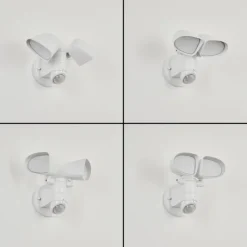 hofstein Applique murale d'extérieur Langra LED Blanc, 2 lumières, Détecteur de mouvement