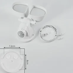 hofstein Applique murale d'extérieur Langra LED Blanc, 2 lumières, Détecteur de mouvement