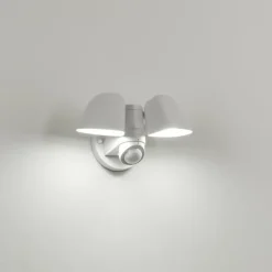 hofstein Applique murale d'extérieur Langra LED Blanc, 2 lumières, Détecteur de mouvement