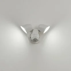 hofstein Applique murale d'extérieur Langra LED Blanc, 2 lumières, Détecteur de mouvement