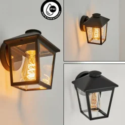 Lampes Vintages & Rétros-hofstein Applique murale d'extérieur Helmela Noir, 1 lumière